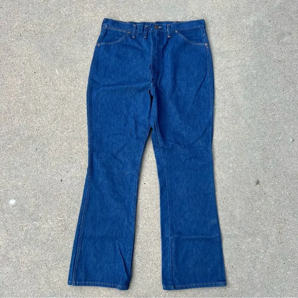 Vintage 70s Wrangler No Fault Jean 945DEN 38x34 Cowboy Cut Regular Fit